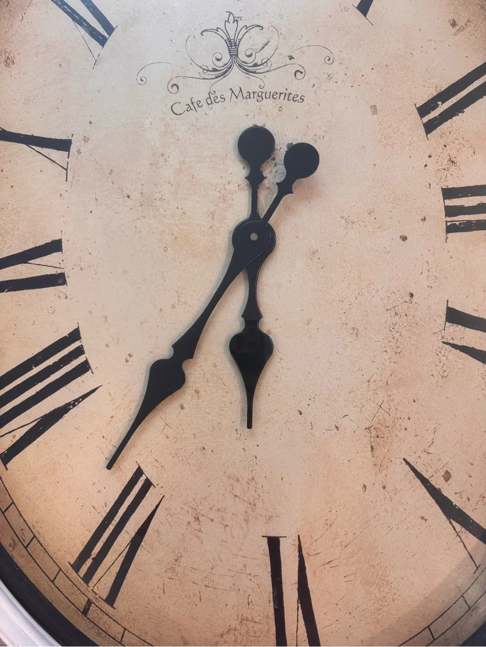 Vintage-Style Oval Wall Clock in Cream